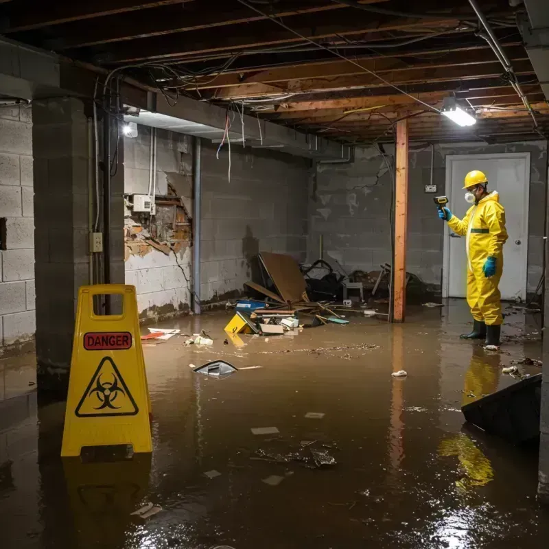 Flooded Basement Electrical Hazard in Town and Country, WA Property